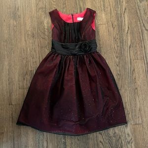 Cheeroke 7 yo girl holiday dress thanksgiving Christmas with a bow and glitter